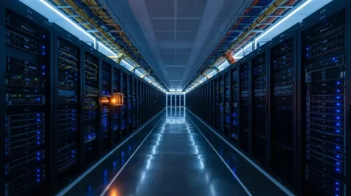 Server racks in a Tucson colocation data center